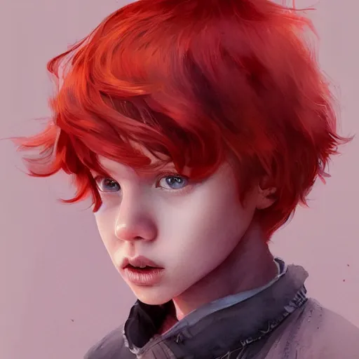 young boy, red hair, gorgeous, amazing, elegant, | Stable Diffusion