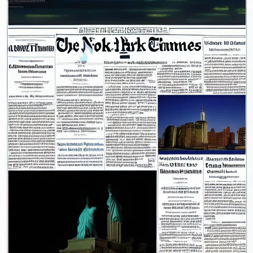 Image similar to front page of the new york times, november 2 0 th, 2 1 2 4