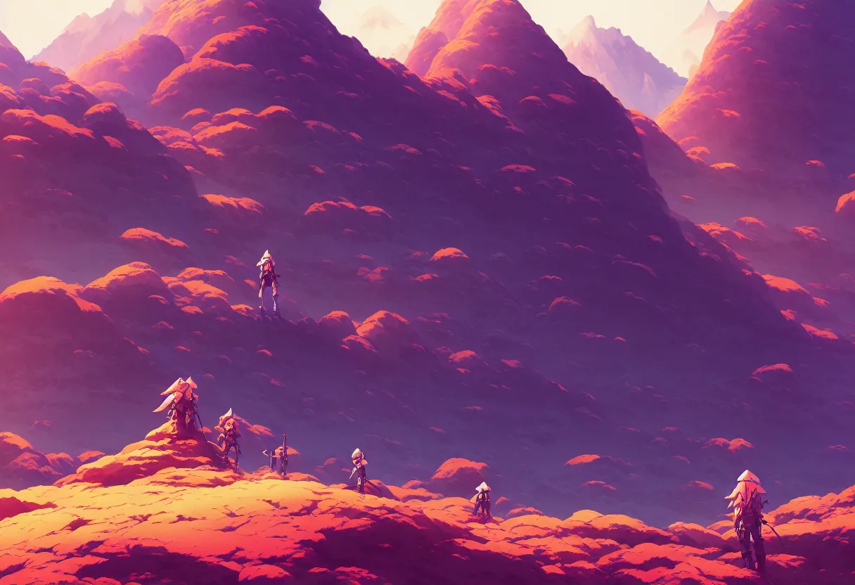 Prompt: a huge mountain peak arid planet, pixel style, high detail illustration, sharp high detail, manga and anime 1 9 9 9, official fanart behance hd artstation by jesper ejsing and makoto shinkai, 4 k