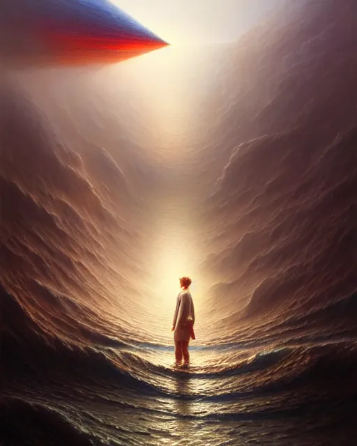 Prompt: a hyper - detailed 3 d render like an oil painting of the aperture of attention viewing the stream of thought, surrealism!!!!! concept art, lifelike, photorealistic, digital painting, smooth, sharp focus, artstation hd, by greg rutkowski, bruce pennington, valentina remenar, rhads, asher duran,