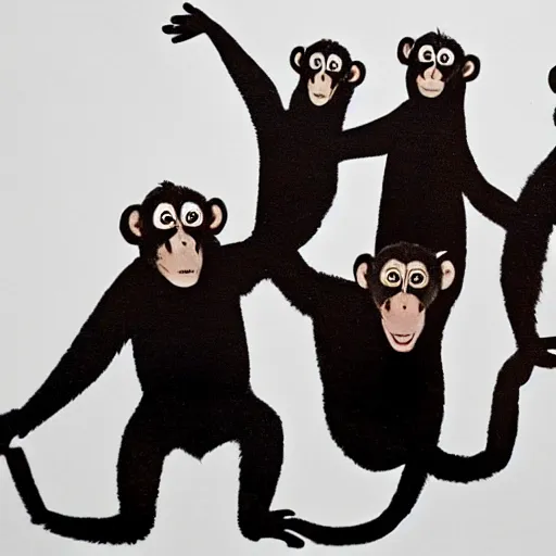 Prompt: a photo of the beatles as monkeys, ultra detailed, hyper realistic, 8 k, cinematic