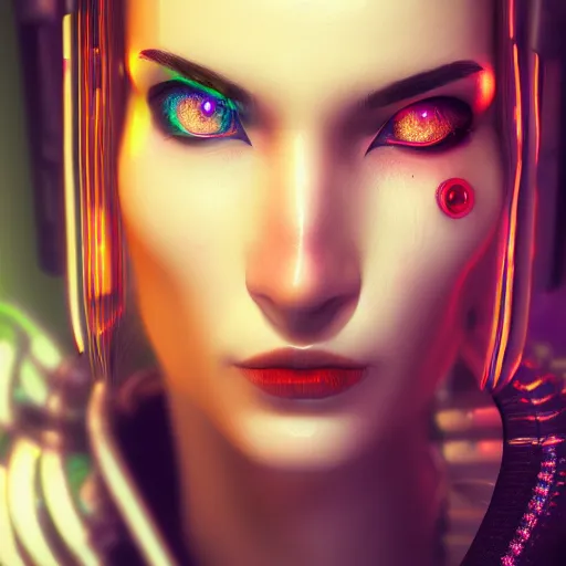 Prompt: the cyberpunk girl portrait, render, octane, 4k, highly detailed, vivid colors, high definition, Johanna, Martine