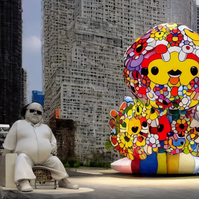 Image similar to a sculpture of danny devito by takashi murakami