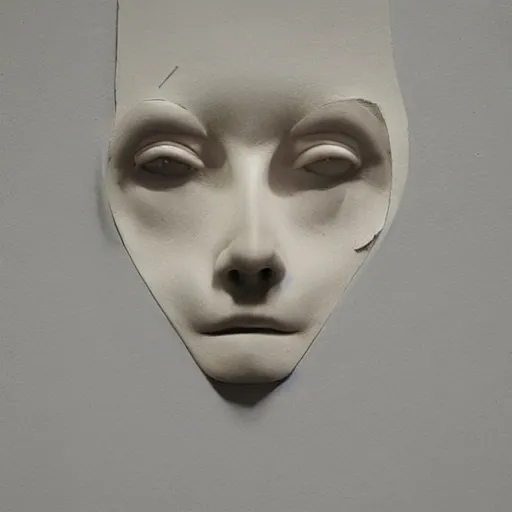 Image similar to surrealism sculpture by enrico ferrarini, face