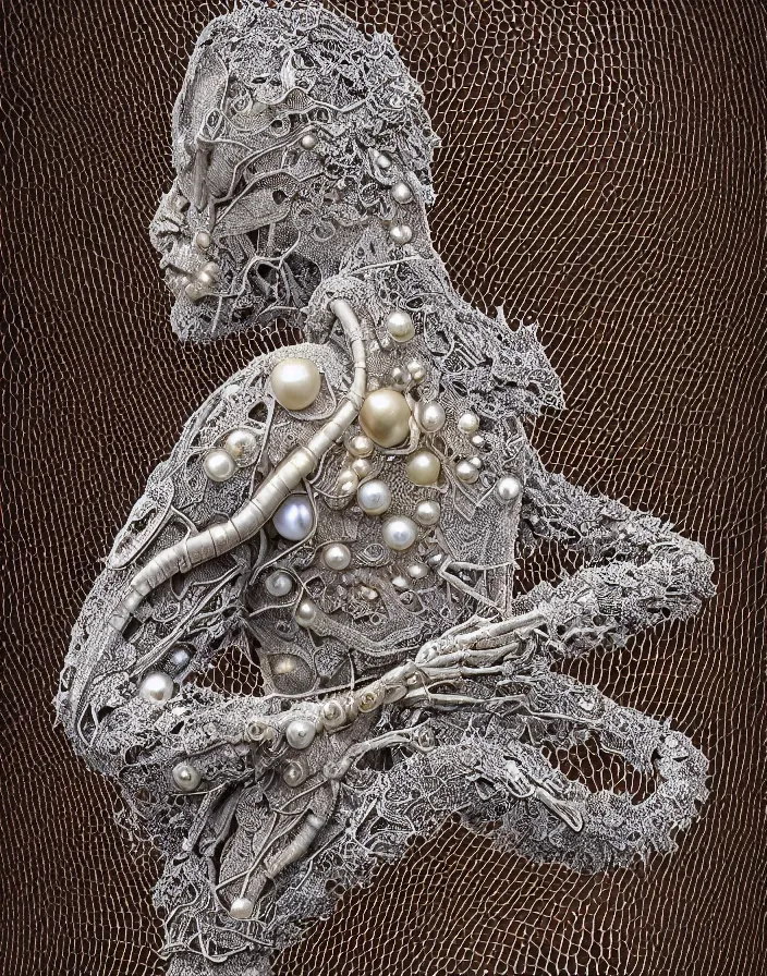 Prompt: complex 3d render, hyper detailed, ultrasharp, fascinating biomechanical dargon, analog, 150 mm lens, beautiful natural soft rim light, big leaves and stems, roots, fine foliage lace, Alexander Mcqueen high fashion haute couture, pearl earring, art nouveau fashion embroidered, steampunk, silver filigree details, liquid simulation, hexagonal mesh wire, mandelbrot fractal, anatomical, facial muscles, cable wires, microchip, elegant, hyper realistic, ultra detailed, octane render, H.R. Giger style, volumetric lighting, 8k post-production