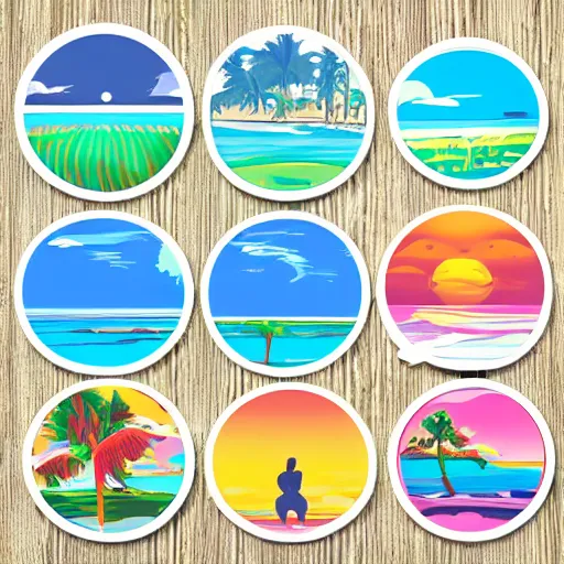 Image similar to coastal summer vacation icon sticker set