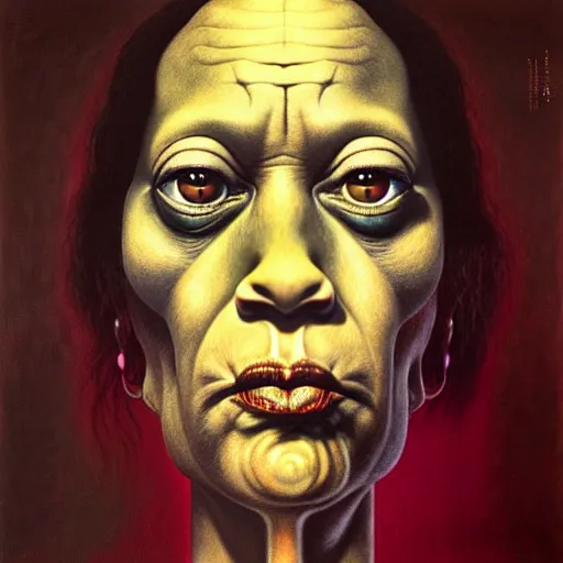 Image similar to portrait of kamala harris by otto dix, junji ito, hr ginger, jan svankmeyer, beksinski, claymation, hyperrealistic, aesthetic, masterpiece