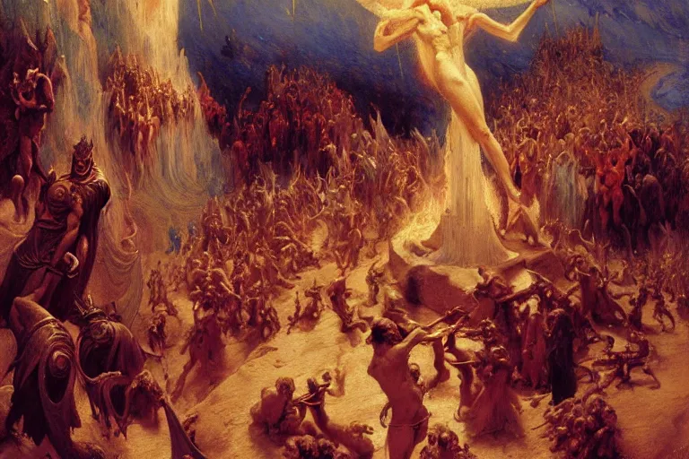 Image similar to the seventh circle of hell from dante's divine comedy. highly detailed painting by gaston bussiere, craig mullins, j. c. leyendecker 8 k