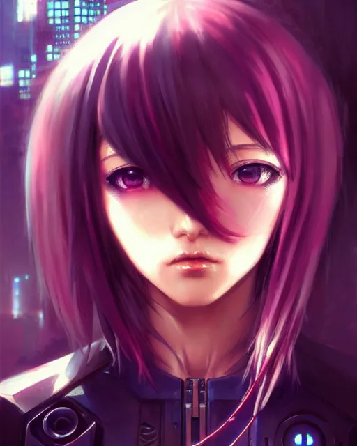 Image similar to portrait Anime Girl cyberpunk cute-fine-face, pretty face, realistic shaded Perfect face, fine details. Anime. Warhammer 40000 cyberpunk realistic shaded lighting by katsuhiro otomo ghost-in-the-shell, magali villeneuve, artgerm, rutkowski Jeremy Lipkin and Giuseppe Dangelico Pino and Michael Garmash and Rob Rey