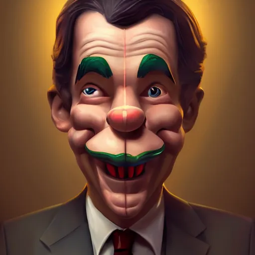 Image similar to Jerome Powell as Pinocchio, digital art, artstation