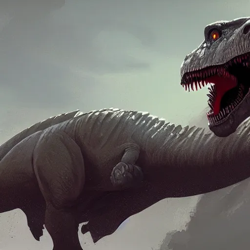 Image similar to t - rex by rj palmer greg rutkowski trending on artstation