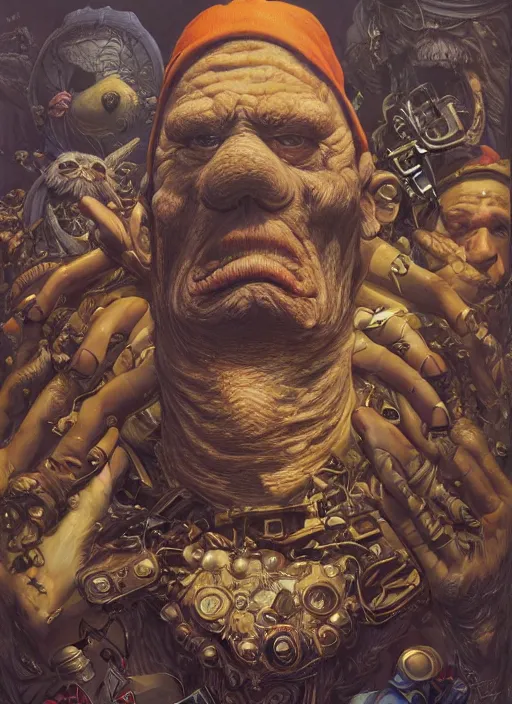 Image similar to portrait of Cookie Monster in Society (1989), intricate, highly detailed, centered, digital painting, artstation, concept art, smooth, sharp focus, illustration, artgerm, donato giancola, Joseph Christian Leyendecker, Les Edwards, Ed Repka, WLOP, Artgerm