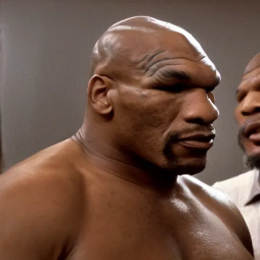 Image similar to a giant toad sitting with mike tyson in a room, realistic still from the movie the big lebowski by the coen brothers, 8 h