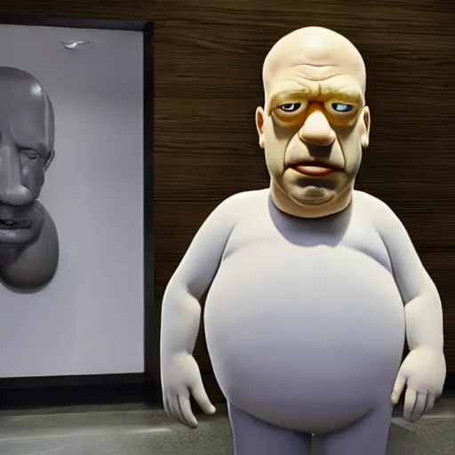 Image similar to ron mueck sculpture of homer simpson