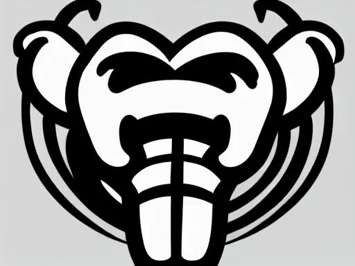 Image similar to stylized angry energetic dynamic simple wooly mammoth!!! sports logo!!! black and white logo inspiration