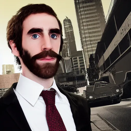 Image similar to asmongold as a GTA style character on a loading screen, 4k, high detail, high-resolution photograph, professional photography, ultra-detail