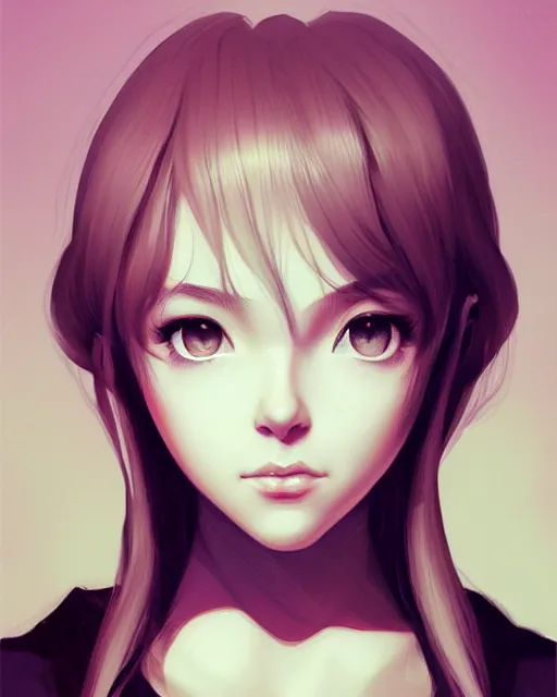 Prompt: a centered portrait of a beautiful nervous girl, by artgerm, ross tran, in the style of ilya kuvshinov. 7 0 mm