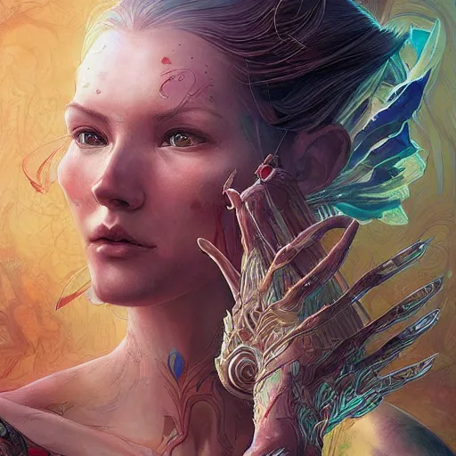 Prompt: art by android jones, james christensen, artgerm, greg rutkowski