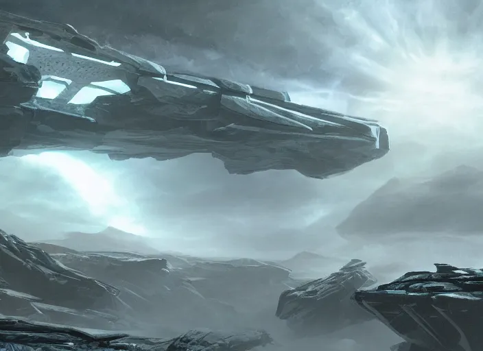 Prompt: halo ring render by blur studios. concept art contest winner.