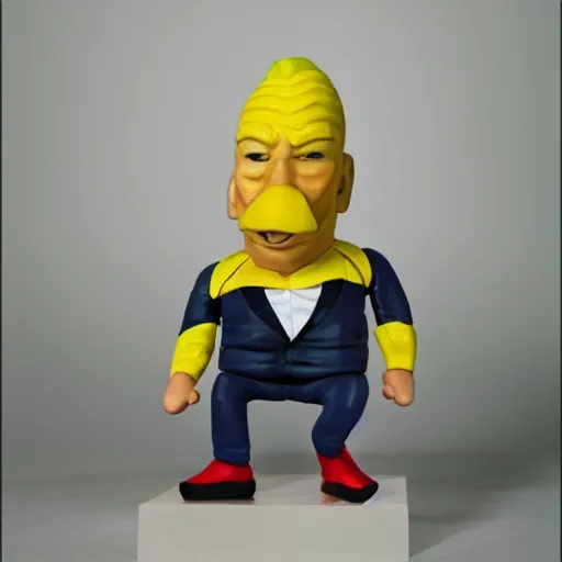 Image similar to patrick stewart in a banana costume as a figurine