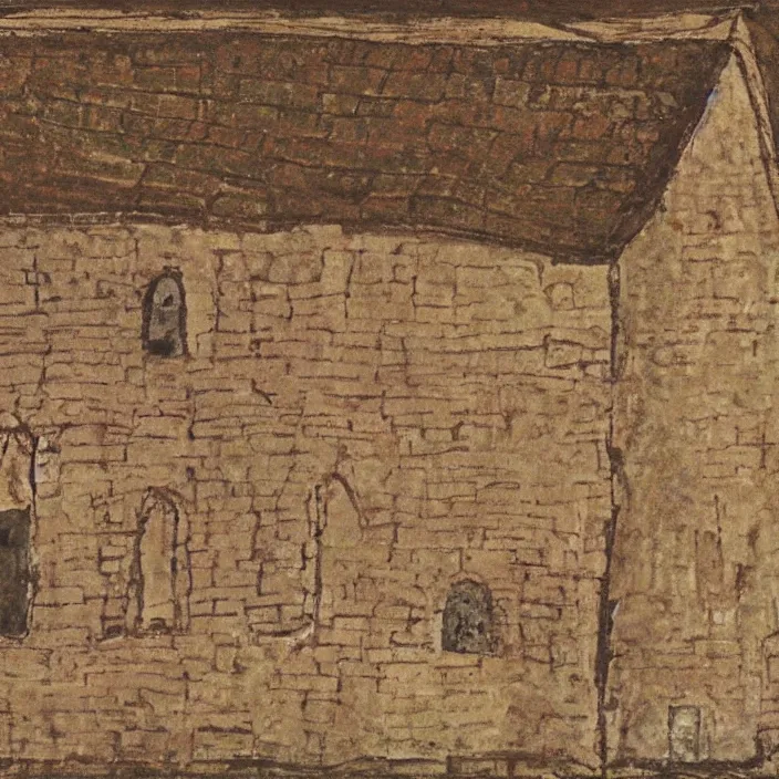 Image similar to a building in a serene landscape, anglo - saxon art