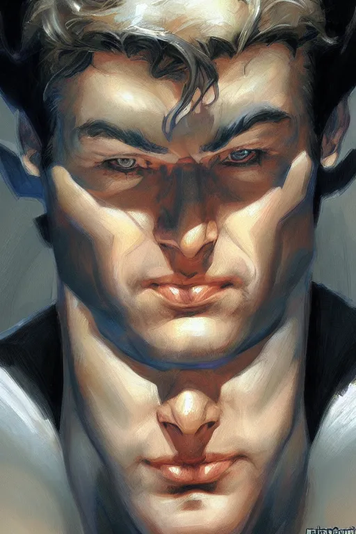 Image similar to Superman, closeup character portrait art by Donato Giancola, Craig Mullins, digital art, trending on artstation