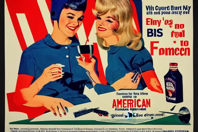 Prompt: american 1 9 6 0 s advertising poster