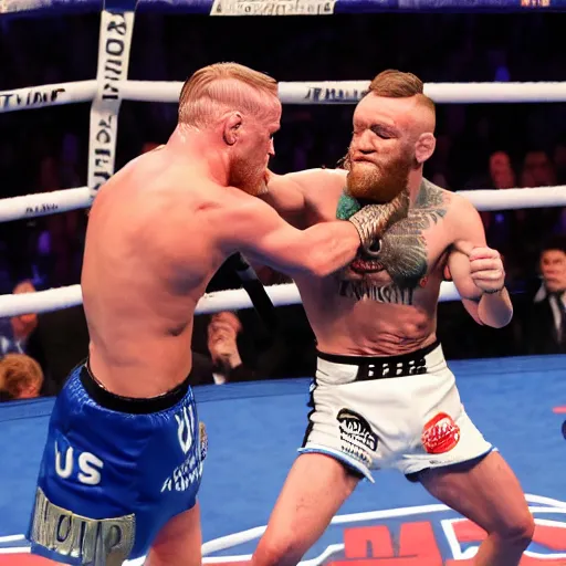 Image similar to Donald Trump fighting Conor McGregor at Madison Square Garden