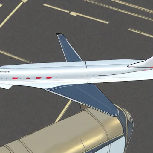 Prompt: concorde with anime face