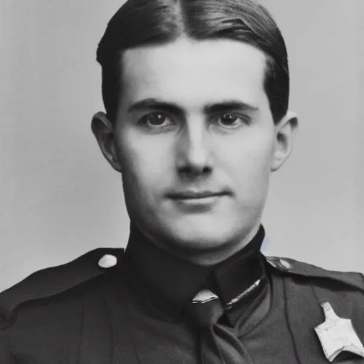 Prompt: a head and shoulders photograph of a police officer