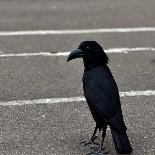 Image similar to A photo of a crow that only goes to these business meetings because there are free donuts.