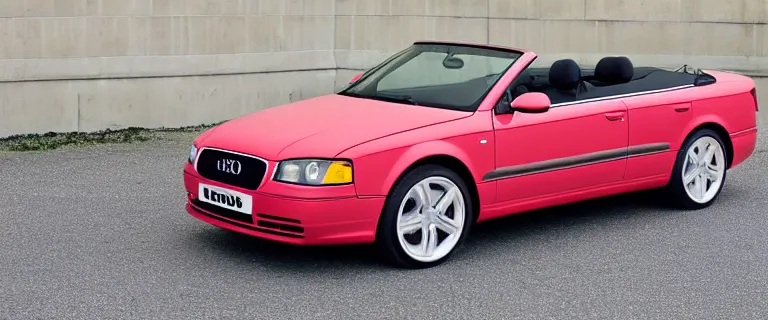 Image similar to Casablanca White Audi A4 B6 Avant Convertible (2002), red soft top roof raised, red interior, created by Barclay Shaw