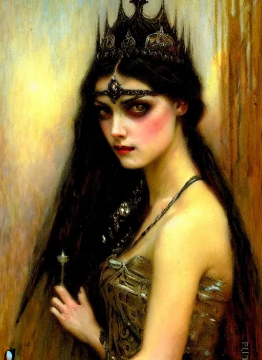 Image similar to gothic princess portrait. by gaston bussiere