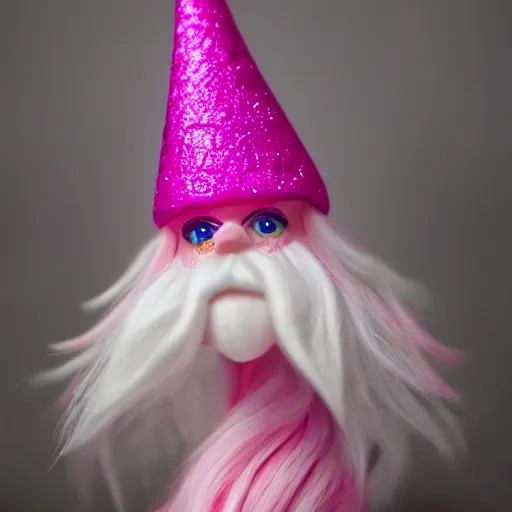 Image similar to aesthetic realistic 8 k rainbow pink gnome unicorn