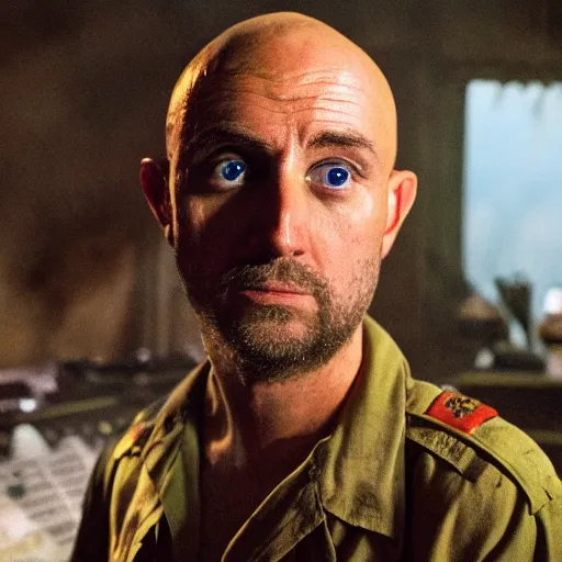 Image similar to steve burns as captain benjamin in apocalypse now, 8k resolution, full HD, cinematic lighting, award winning, anatomically correct