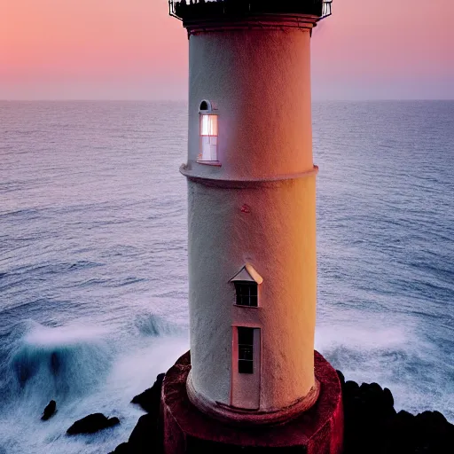 Prompt: photographic portrait of a stunningly beautiful english renaissance female in a coastal lighthouse in soft dreamy light at sunset, soft focus, contemporary fashion shoot, hasselblad nikon, in a denis villeneuve movie, by edward robert hughes, annie leibovitz and steve mccurry, david lazar, jimmy nelsson, hyperrealistic, perfect face