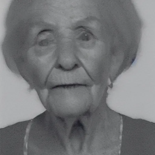 Image similar to grainy photo of an ugly old woman