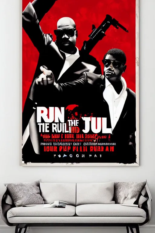 Prompt: run the jewels pulp fiction poster