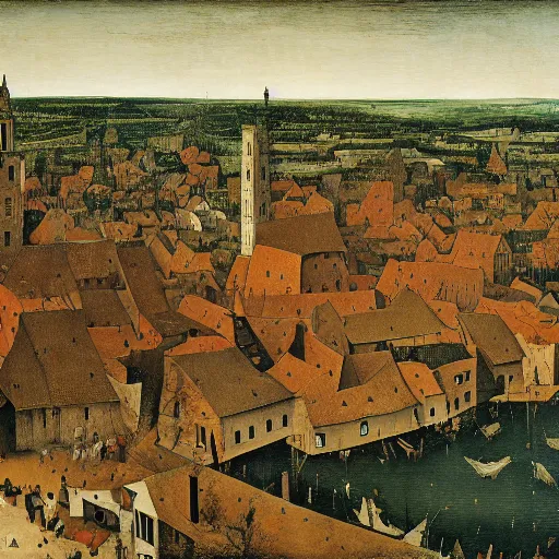 Prompt: old city by pieter bruegel