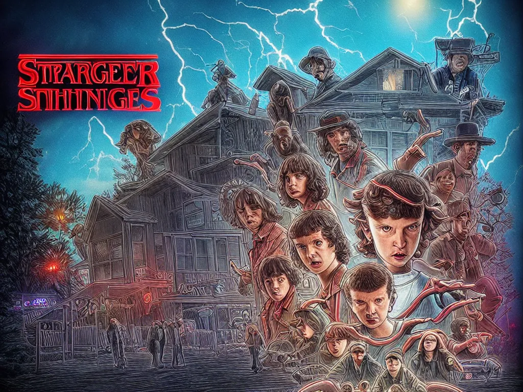 prompthunt: Dwayne Johnson in stranger things season 5 poster