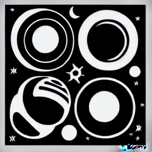 Image similar to black and white sci - fi space - themed svg vector art panel for cnc plasma, laser, stencil, unique space design