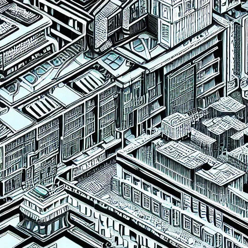 Prompt: an isometric cityscape illustration hand drawn sketch on artstation 4 k intricate extremely detailed digital art by alex grey infinite wisdom sacred geometry