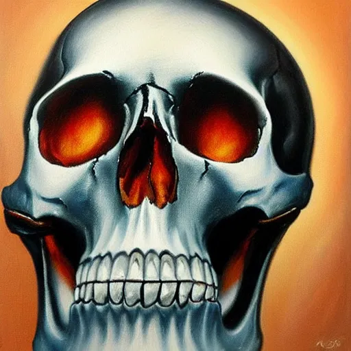 Prompt: oil painting skulls and tears detailed realistic by kristen margiotta