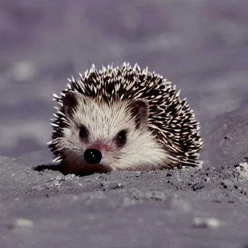 Image similar to high quality photo of hedgehog in astronaut suit on the Moon