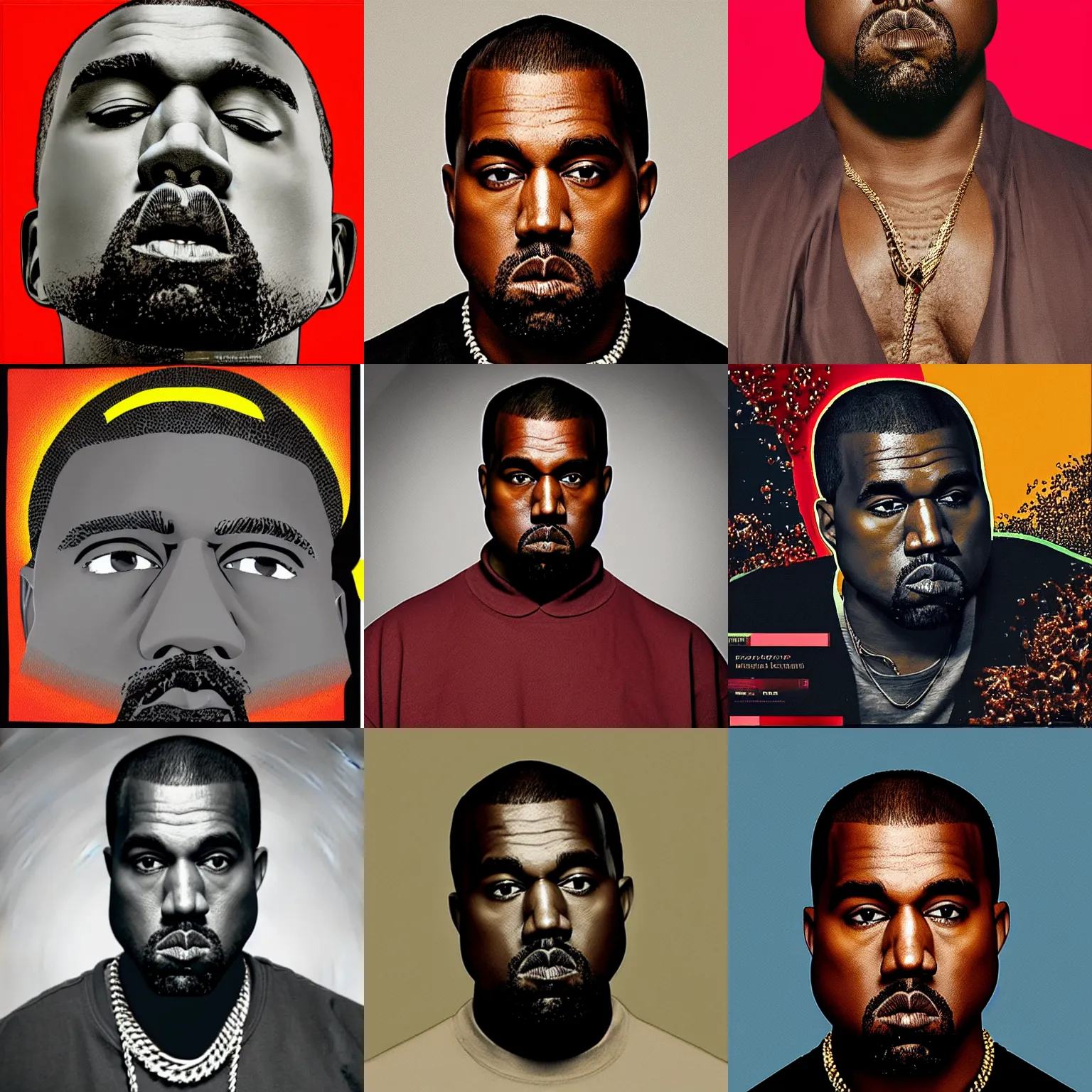 Prompt: kanye west album with his face, discogs, detailed, hd