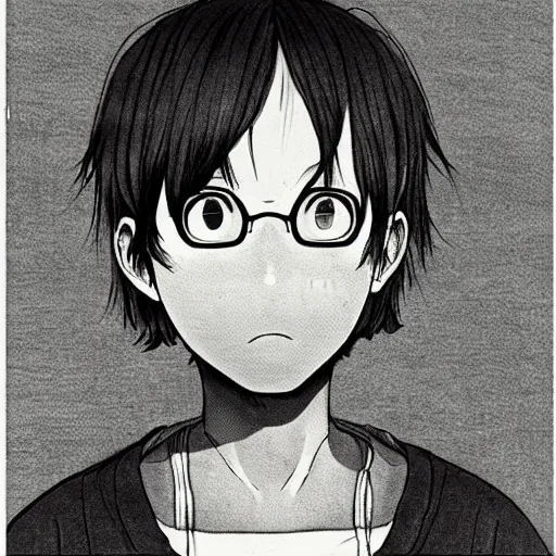 Prompt: a portait of a boy from inio asano, detailed