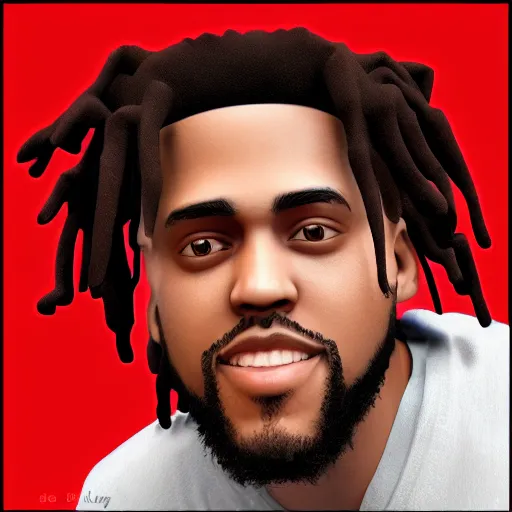 Image similar to 3 d face mesh render of jcole,