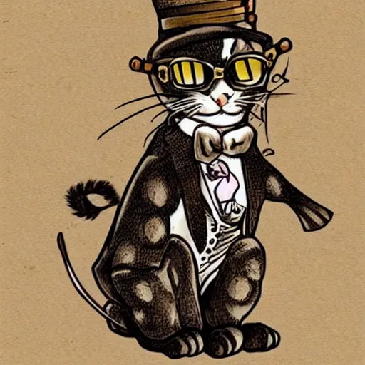 Image similar to Steampunk cat