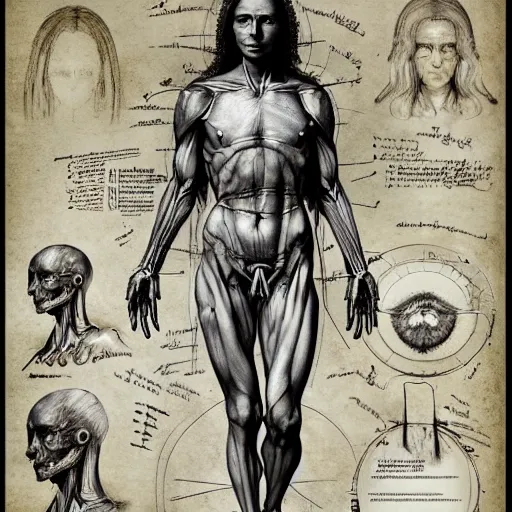 Image similar to anatomy of a star, da vinci notes, ultradetailed, anatomy study, artstation