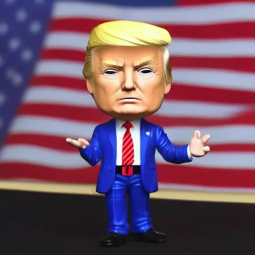 Prompt: Donald Trump as a Funko Pop figurine